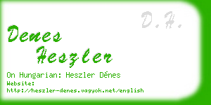 denes heszler business card