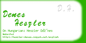 denes heszler business card